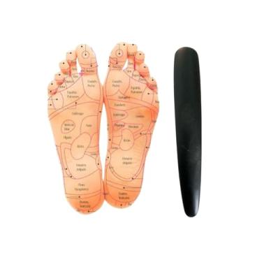 Imagem de Bastão Reflexologia Podal Massageador Pedra Vulcânica