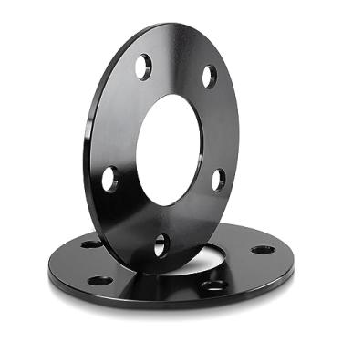 Imagem de Espaçadores de roda pretos Hubcentric de 5 mm 5 x 4,5 (67,1 mm CB) 12 x 1,5 pinos compatíveis com Genesis Tiburon Veloster Optima Soul Mazda 3 5 CX-7 Miata MX-6 RX-7 RX-8 Protege Compass Patriot Evo8