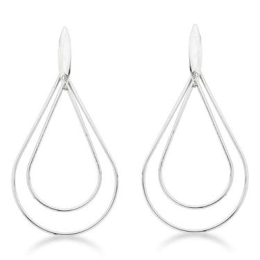 Imagem de Brinco Pendurado Prateado Aço Inox Hipoalérgico Casual - Couti