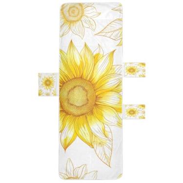 Imagem de STAYTOP Linda capa de toalha de cadeira de descanso de girassóis, capa de espreguiçadeira macia, capas de cadeira de praia com bolsos para jardim ao ar livre, pátio, pátio, banhos de sol, gramado, 215