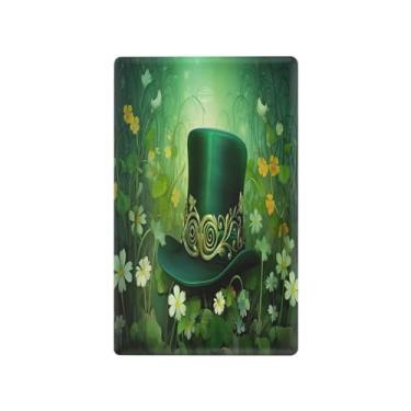 Imagem de Wassud Placa de cobertura para interruptor de luz de chapéu verde e flores, capas de tomadas duplex, placa de parede decorativa, decoração de casa, sala de estar, quarto