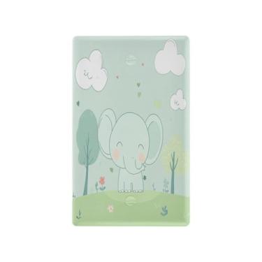 Imagem de Wassud Placa de cobertura para interruptor de luz, capa decorativa de elefante fofo, placa de parede para tomadas elétricas em branco 11 x 6 cm