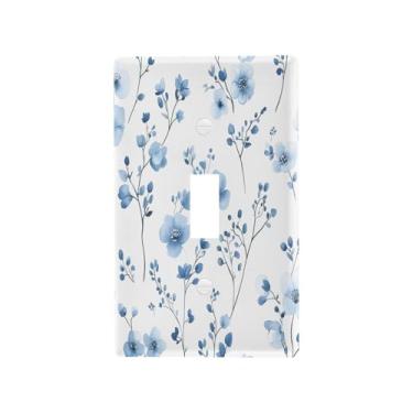 Imagem de Wassud Capa de interruptor de luz, placa decorativa de parede para tomadas elétricas, lindo ramo de flores, interruptor único, 11 x 6 cm