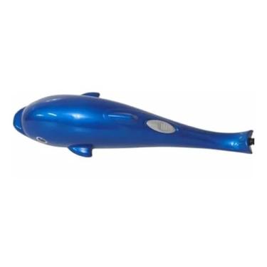 Imagem de Massageador Golfinho Elétrico, 2 Velocidades, 3 Bicos de Massagem, Azul ou Vermelho, Design Anatômico, 40x11x13cm, 110V