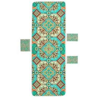 Imagem de STAYTOP Capa de toalha de cadeira de descanso 215,88 cm x 76,2 cm, capa de espreguiçadeira macia, capas de cadeira de praia com bolsos para jardim, pátio, pátio, banhos de sol, gramado, mandala boho