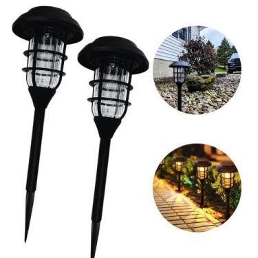 Imagem de kit 2 Luminária Solar Led Recarregável Jardim Quintal Externa - UNI EC