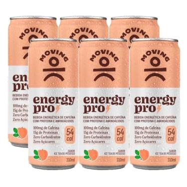 Imagem de Combo 6 Refrigerante Proteíco MOVING Energy Pro Sabor Icea Tea Pêssego 310ml