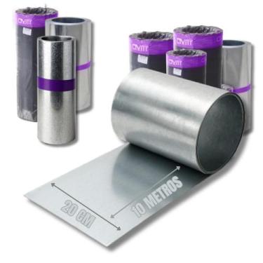 Imagem de Bobina Chapa 20 Cm X 10 M Rolo Galvalume 0,30mm Calha Rufo