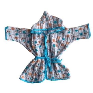 Imagem de Roupão de Banho para Bebê com Capuz Algodão Soft para Praia e Piscina 