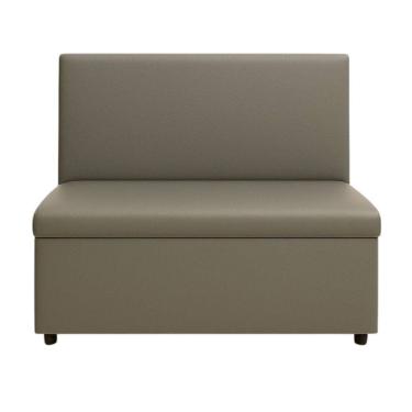 Imagem de Canto Alemão 90x45 Encosto Liso Moderno Clean Suede ou Courino para Local Pequeno