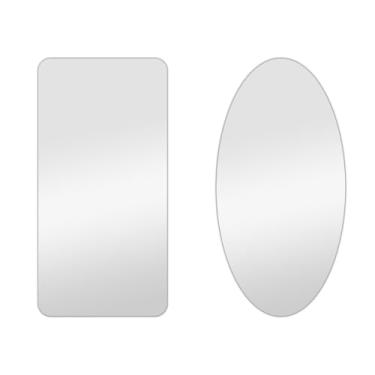 Imagem de Espelho Adesivo Plástico Decorativo Flexível Adesivo Espelhado Retangular ou Oval 30x60(aleatória)