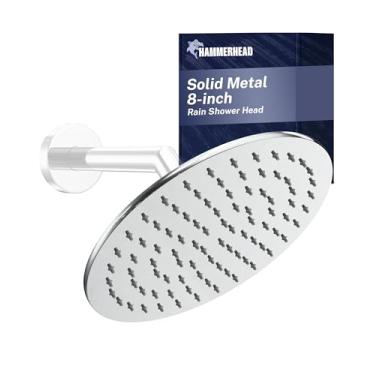 Imagem de HammerHead Showers Chuveiro de chuva de 20 cm de metal sólido - CHROME - Chuveiro de chuva - Chuveiro de alto fluxo de 2,5 GPM otimizado para pressão - Cabeças de chuveiro redondas grandes