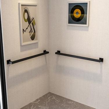 Imagem de Corrimão de escada de 1,5 m interno, corrimão de escada de metal preto, capacidade de carga de 226 kg, corrimão de ferro industrial montado na parede, para escadas, casa, loft, varanda, deck