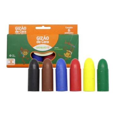 Imagem de Gizão de cera Meu primeiro Giz, 6 cores Material Escolar volta as aula