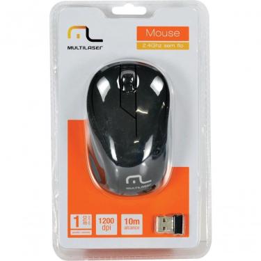 Imagem de Mouse Sem Fio 2.4ghz Preto 1200dpi Usb