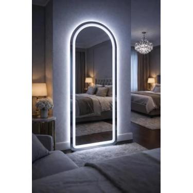 Imagem de Espelho Base Reta Led Bivolt Janela Decorativos Polido Luxo Closet Sem