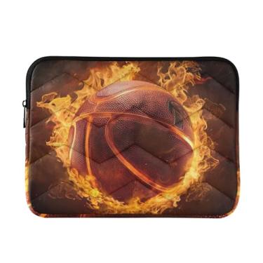 Imagem de Bolsa organizadora para laptop Fire Basketball durável, pasta para laptop para mulheres de 13 a 14 polegadas, Fire Basketball (2), tamanho único