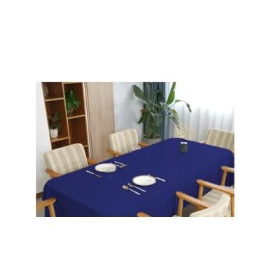 Imagem de Toalha de Mesa Linho Rústico Texturizada – 4 6 8 e 10 Lugares – Decoração de Sala e Jantar (Azul,1,40m (4 lugares))