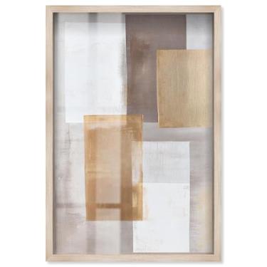 Imagem de Interlocking of Planes III Shadowbox Print Boho Gold Wall Art por Art Remedy, moldura loira, 43 x 63 cm