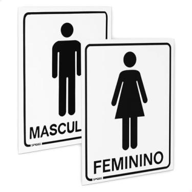 Imagem de SPORTINOX, Kit Placa Banheiro Feminino Masculino Sanitário Sinalização