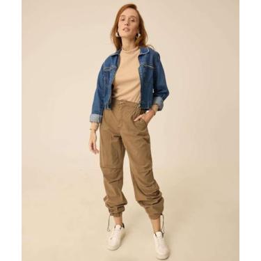 Imagem de Calça Jogger Parachute Feminina Sarja Marisa-12017, Verde, 34