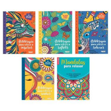 Imagem de Kit Arteterapia - 5 livros para colorir, inspirar, refletir, relaxar e