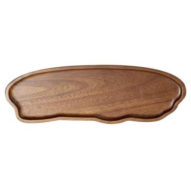 Imagem de DONGKER Bandeja de madeira de acácia, mini tábua de queijos de madeira impermeável para segurar frascos de perfume, velas, vasos, joias, lanches, frutas, doces, bolos
