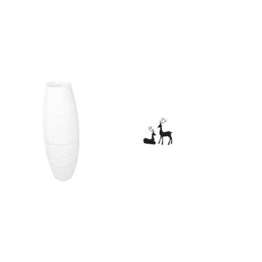 Imagem de Whtkoph Abajur de Papel Simples para Luminária de Chão com Figura de Resina. Decoração de Mesa para Quarto, Sala de Estar, Hotel Ou Estúdio.
