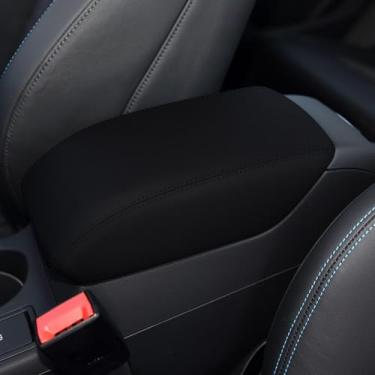 Imagem de faccaibbg Capa de console central para Audi Q3 2015-2018 (preto), capa de apoio de braço de couro PU para Audi Q3 2015 2016 2017 2018