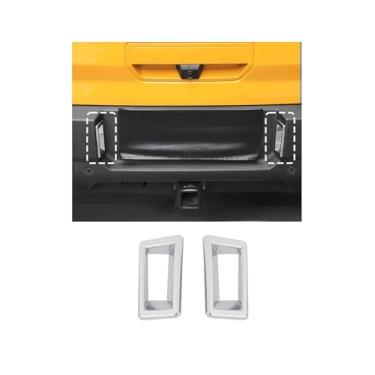 Imagem de DSWSQ Luzes de placa de licença LED Tag Light Protection Cover Trim compatível com Ford Bronco Sport 2021-2024 Moldura da moldura da lâmpada traseira, cromada