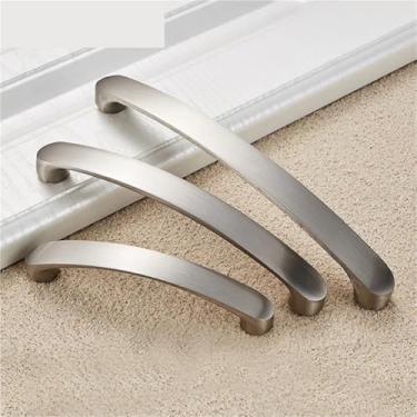 Imagem de Puxadores de armário maçanetas de liga de alumínio maçanetas de cozinha puxadores de armário escovado puxadores de gaveta de móveis ferragens 1 peça (aço inoxidável 24 mm)