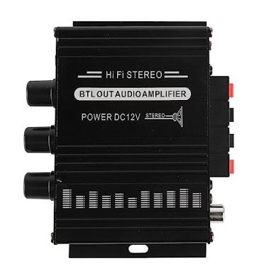 Imagem de Generic Ajuste Portátil para Mini Amplificador de Carro Estéreo Qualidade de Som Clara Fácil Instalação para Carro Moto Casa, Alumínio 12x10x4cm (AK270)