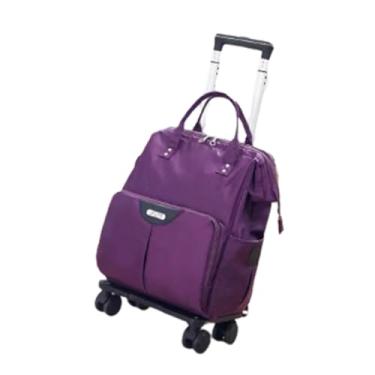 Imagem de Mochila de rodinhas com rodas, mochila sobre rodas para adultos, mochila para laptop com rodas para viagens, negócios, faculdade (roxo 36 x 26 x 47 cm), Roxo, Large