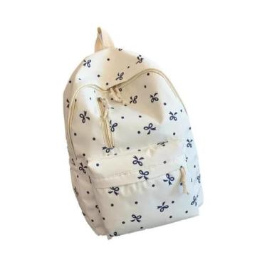 Imagem de Mochila Divertida Com Estampa De Laço, Grande Capacidade, Vários Bolso