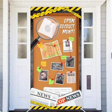 Imagem de Suspect Mystery Crime Clue Evidence Door Cover Banner Detetive Impressão Digital Tema Banner Fotografia Fundo Feliz Aniversário Festa Casamento Suprimentos Foto Booth Background Adereços Decoração