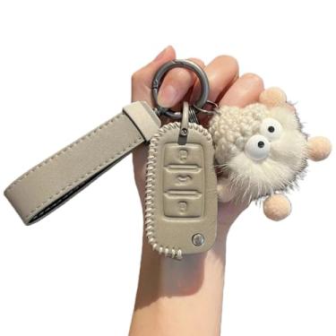 Imagem de Chave do carro compatível com VW Polo/Golf/Passat/Tiguan/Beetle/Caddy/T5/Up/Eos Compatível com Skoda Octavia Compatível com Seat Leon/Altea/FR/Ibiz(B-Brown fur)