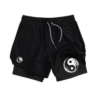 Imagem de Shorts Masculinos De Secagem Rápida Para Corrida Com Bolso Para Celula