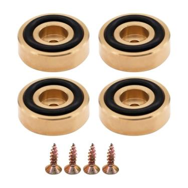 Imagem de banapoy Pés de Placa de Corte de Latão, 4 Unidades de Almofadas de Perna de Borracha Antiderrapante para Amplificador de Alto-falante de Bancada de Cozinha, Com Parafusos Duráveis ​​para (30 * 10mm)