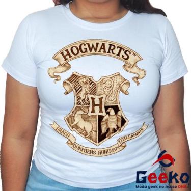 Imagem de Baby Look Harry Potter 100% Algodão Hogwarts Blusa Feminina All Geek, 