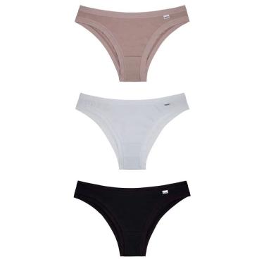 Imagem de Kit com 3 Calcinhas DelRio Biquíni em Cotton Sortido - M
