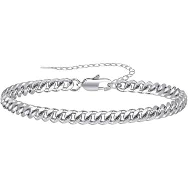 Imagem de Pulseira de corrente de elos cubanos de aço inoxidável para homens e mulheres, joias modernas, design unissex elegante, One Size, Metal, Sem Pedra Preciosa