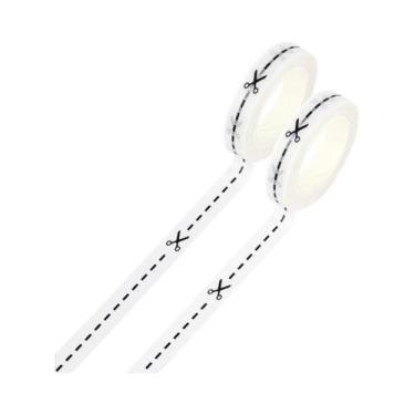 Imagem de Fita Washi Decorativa De Morangos, Tesouras E Corações 8mm X 10m Para 