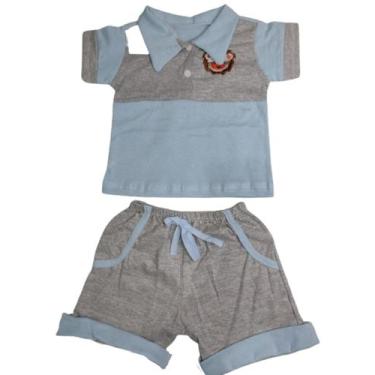Imagem de Conjunto Short e Camisa para Menino - Lindo - Duda Baby, Azul claro