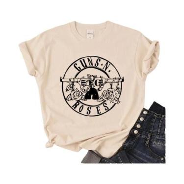 Imagem de Camiseta japonesa Guns and Roses para mulheres, roupas femininas, mang