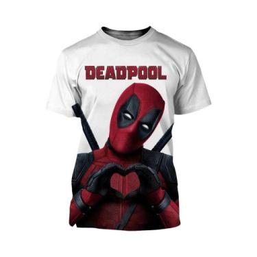 Imagem de Camiseta Masculina Oversized Marvel Deadpool Estampada Em 3D Moda Casu