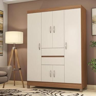 Imagem de Guarda Roupa Solteiro Ambiente Ecom 2 Amêndola Touch Off White - Demóbile