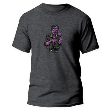 Imagem de  Camiseta Basica Algodão Premium Estampa Digital Zombie Roxo - Pavesi,