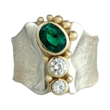 Imagem de Anel De Noivado Elegante Feminino Com Zircônia Larga Incrustada, Joias