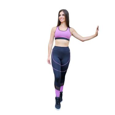 Imagem de Legging Sintonia Preto/Rosa Goiânia-Feminino