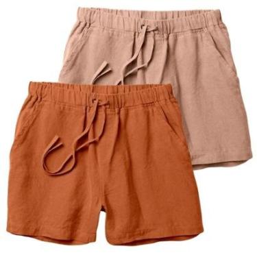 Imagem de Kit 2 Shorts Linho Premium Bermuda Masculina Moda Praia Luxo-Masculino